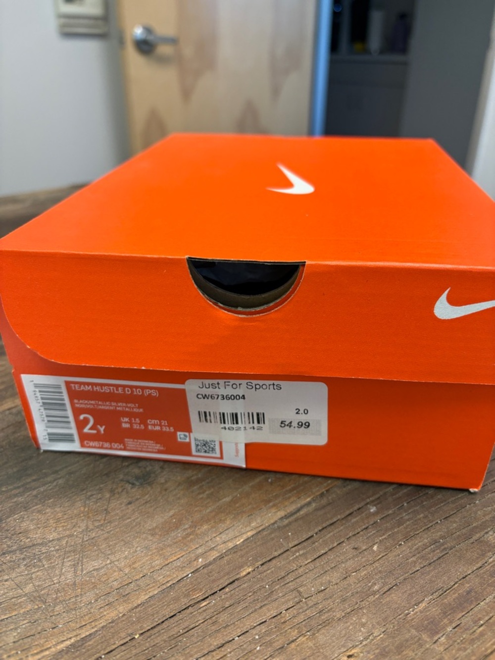 Nike Orange Shoe Box with White Swoosh Logo